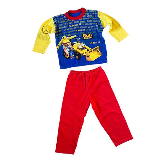 Vintage mothercare colourblock Bob the builder pyjamas 2-3 years