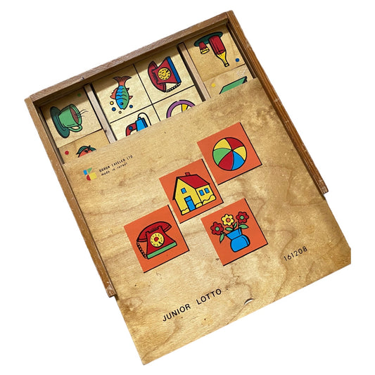 Vintage wooden junior lotto game