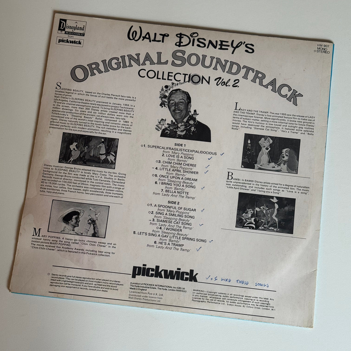 Vintage Walt Disney vinyl.