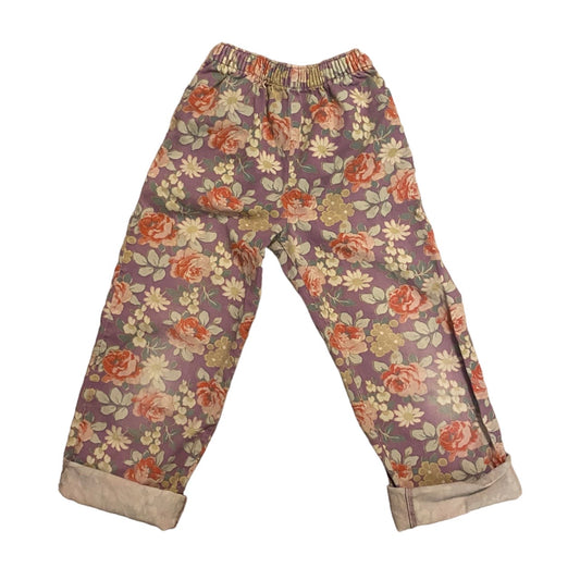 Mini boden floral straight leg trousers age 5-6 years