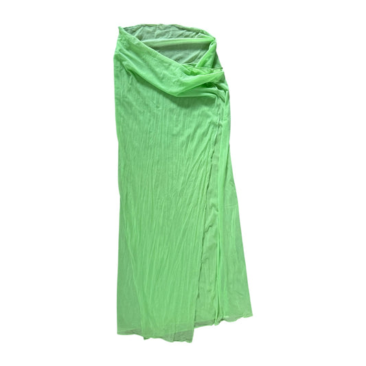 Vintage Y2K  lime green sheer wrap sarong skirt. One size