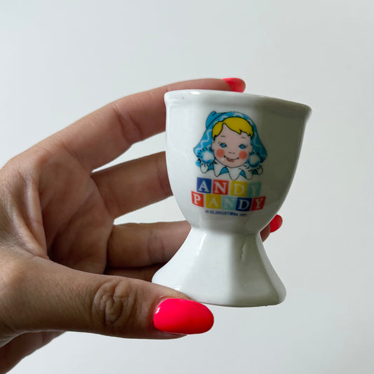 Vintage 1951 Andy pandy ceramic egg cup. See front