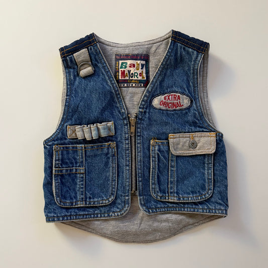 Vintage denim waistcoat/ gilet jacket. Size 2 years