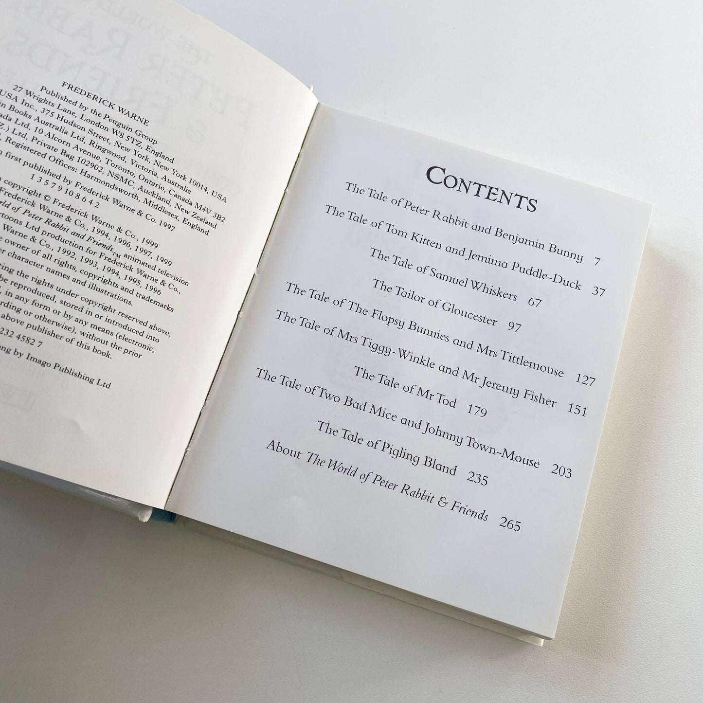 Vintage 1999 Peter rabbit story collection book.