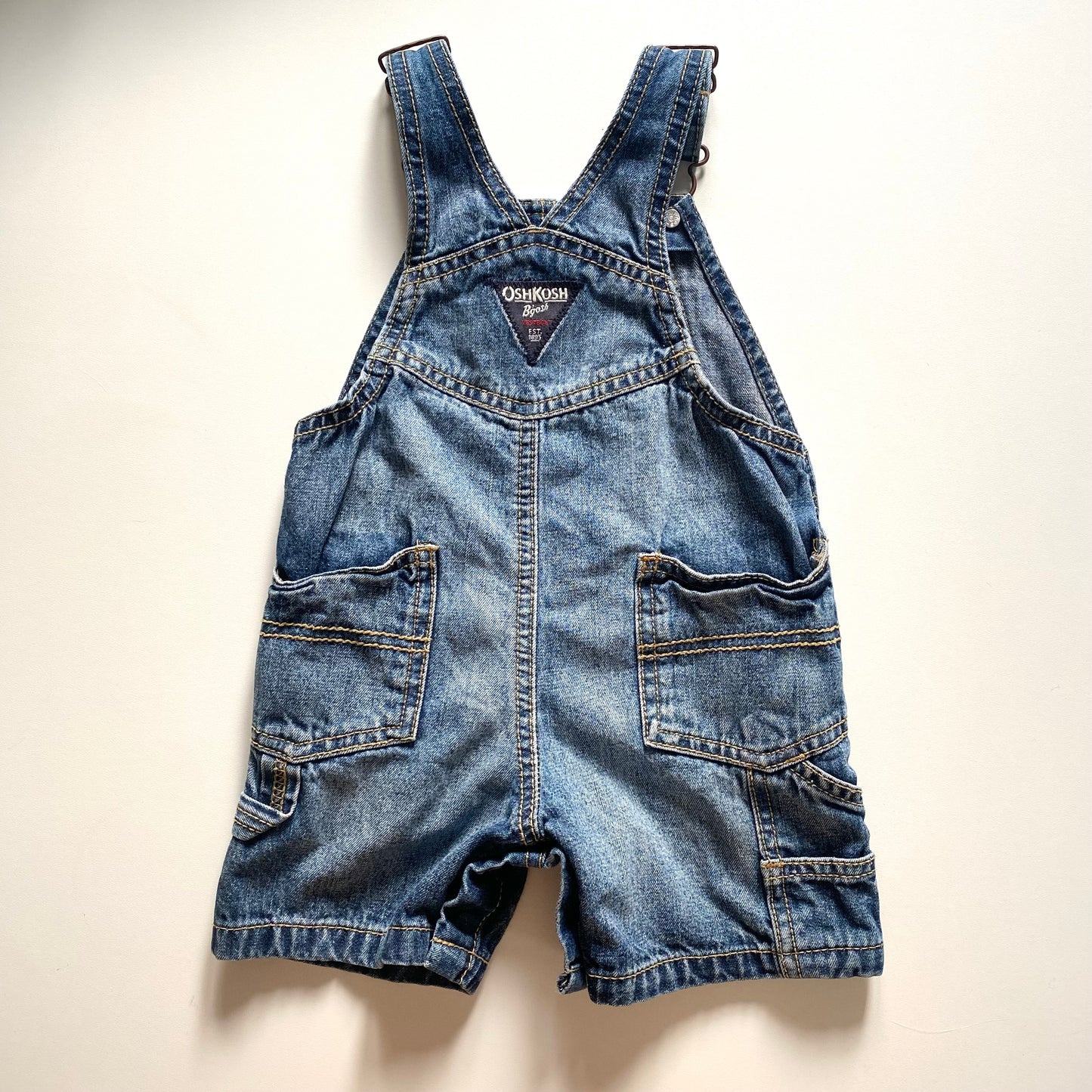 Oshkosh denim shortalls. Size 12 months