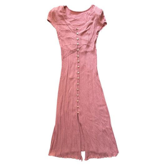 Vintage cheese cloth pink summer dress. Size 8.