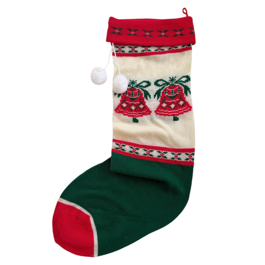 Vintage knitted XL Christmas stocking.