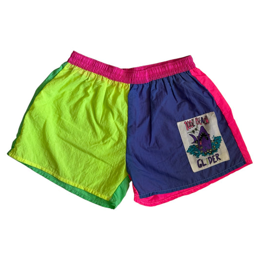 Vintage sporty Le style colourblock neon shorts. Size 8.