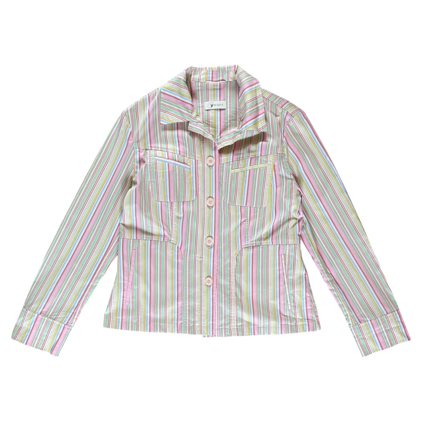 Vintage Y2K pastel striped jacket. Size 10 (approx)