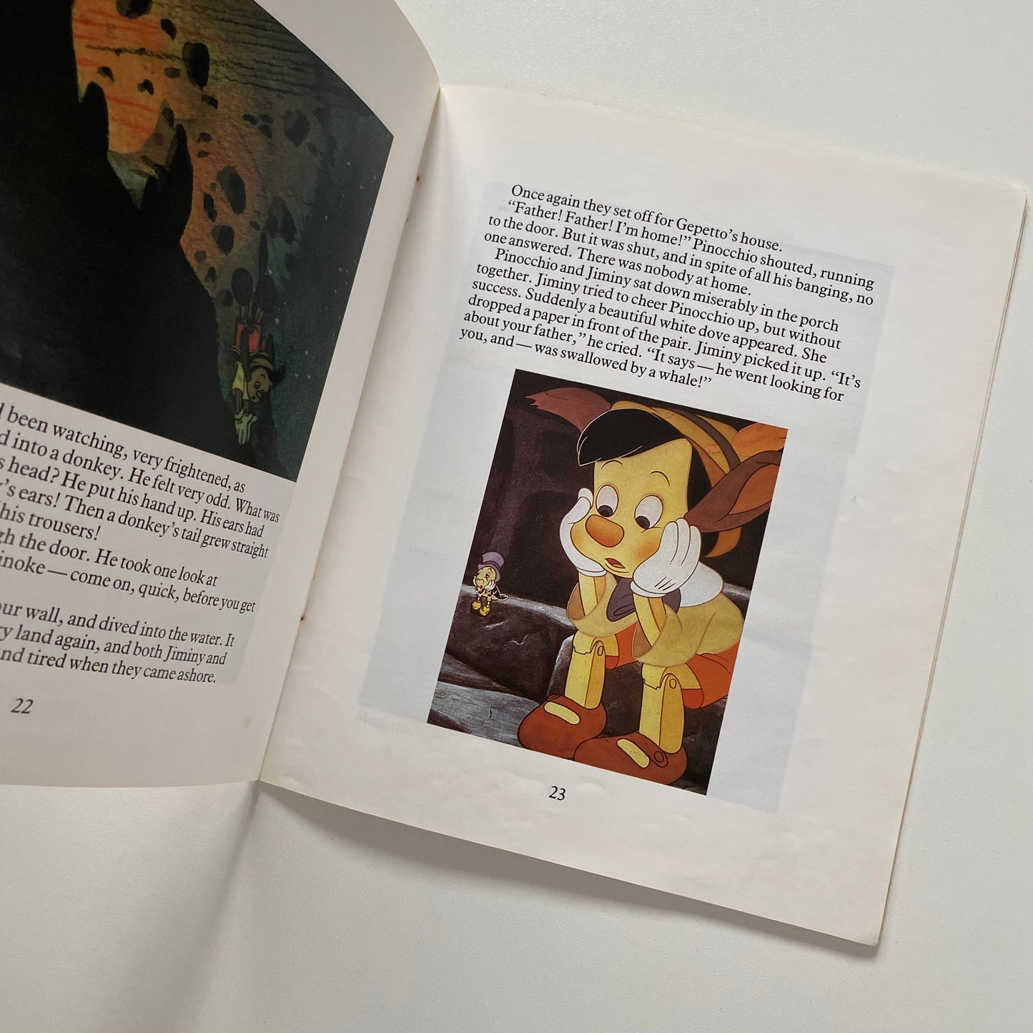 Vintage 1986 Disney Pinocchio paperback book