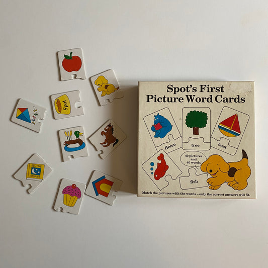 Vintage 1986 spots first picture word cards