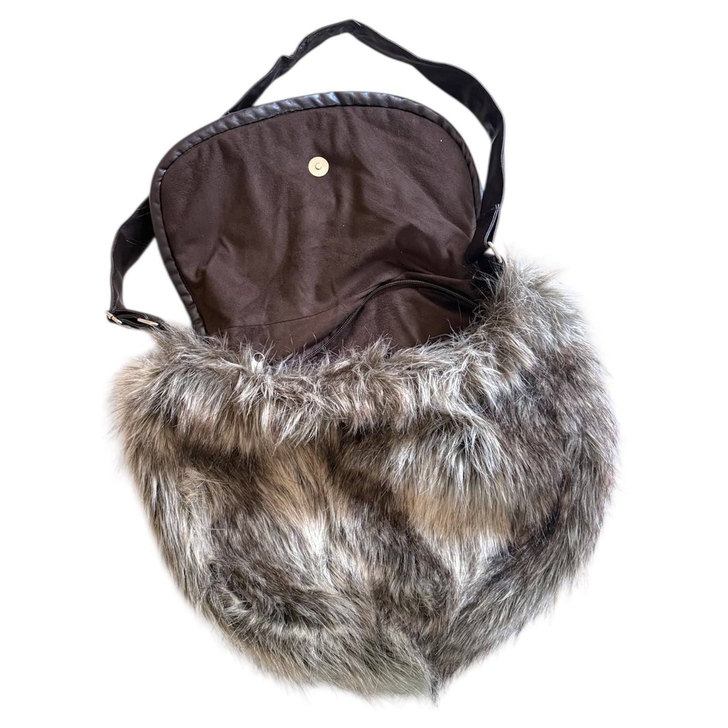 Y2K Vintage fluffy medium size shoulder bag carryall