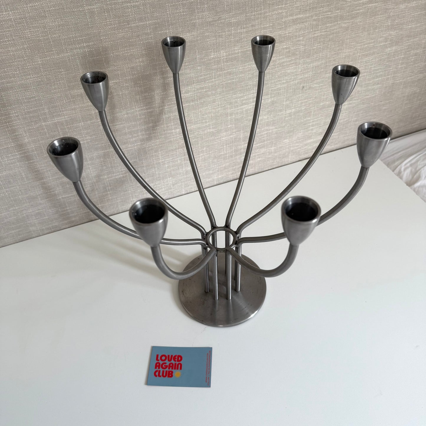 Vintage IKEA Stockholm 8-arm candelabra in brushed stainless steel