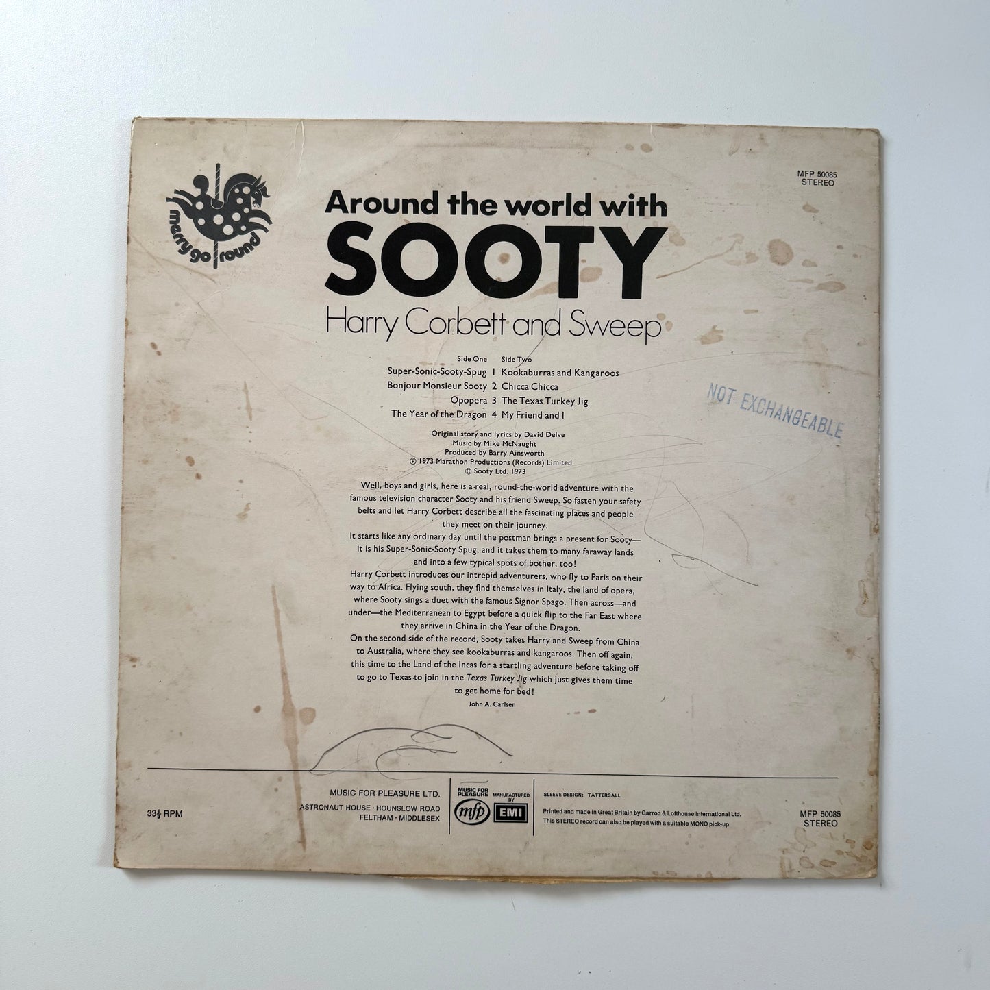 Vintage 1973 sooty vinyl. Condition as shown