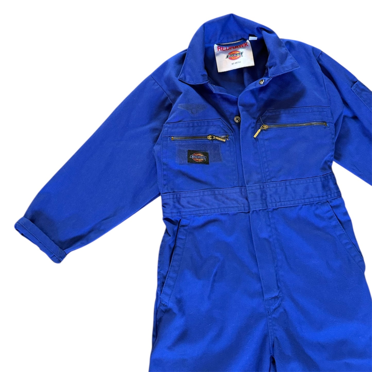 Vintage dickies boiler suit in royal blue. Has some marks on the right arm. Size 8-9 years