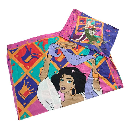 Vintage disney hunchback of notre dame single bedding set + pillow