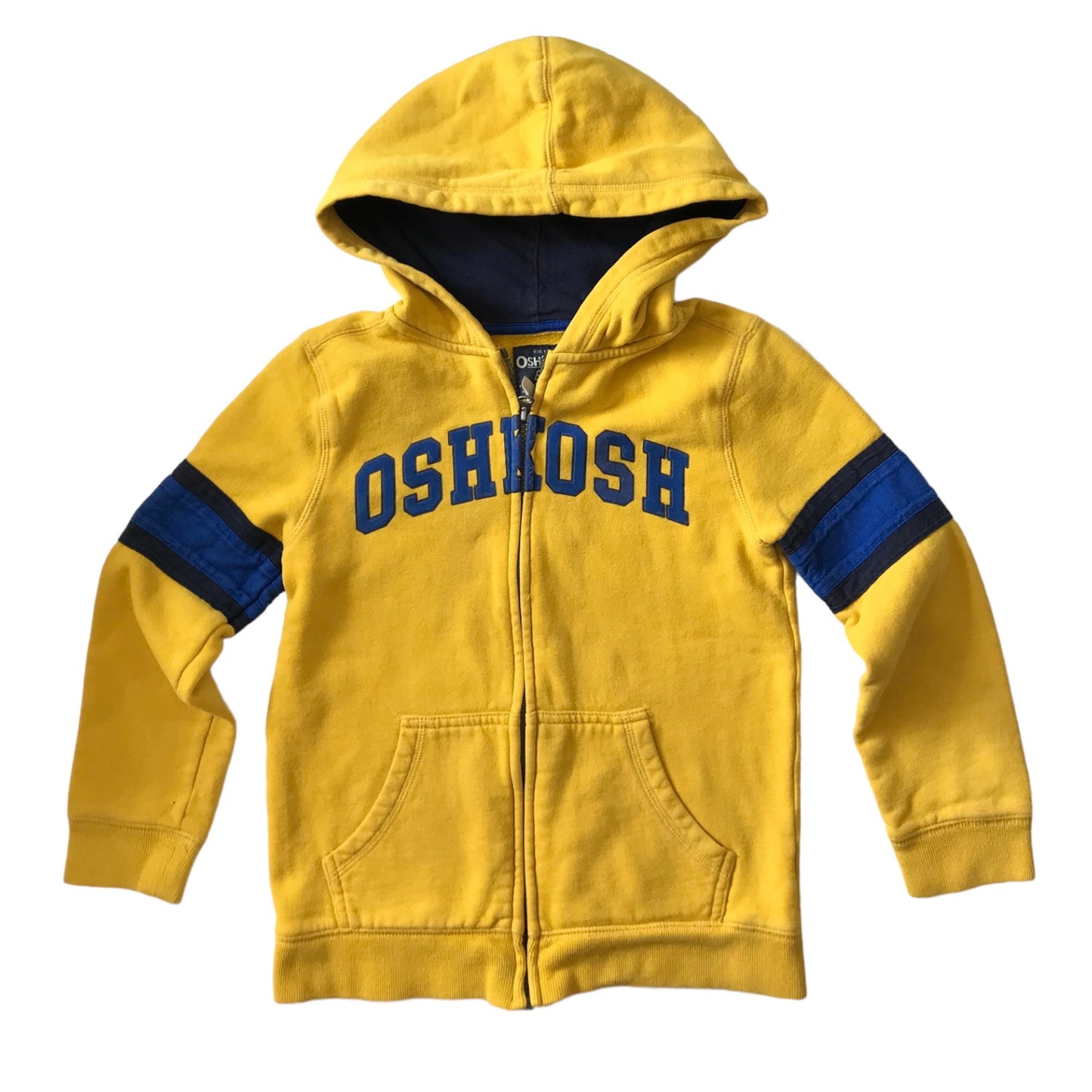 Osh kosh hooded sweatshirt navy blue & yellow. 8 years