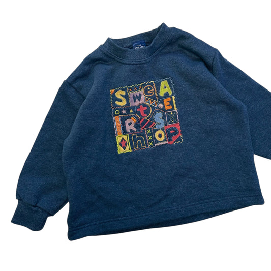 Vintage ‘sweater shop’ navy sweatshirt. Size 3-4 years