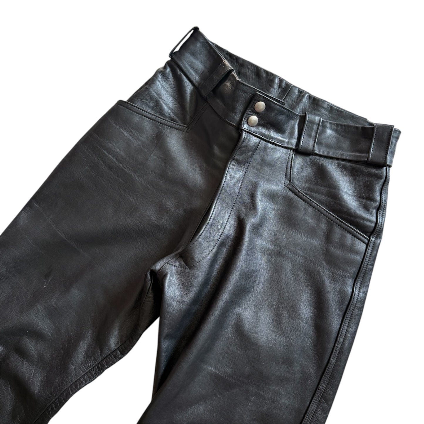 Vintage Grand Prix straight leg genuine leather trousers. Size 10.