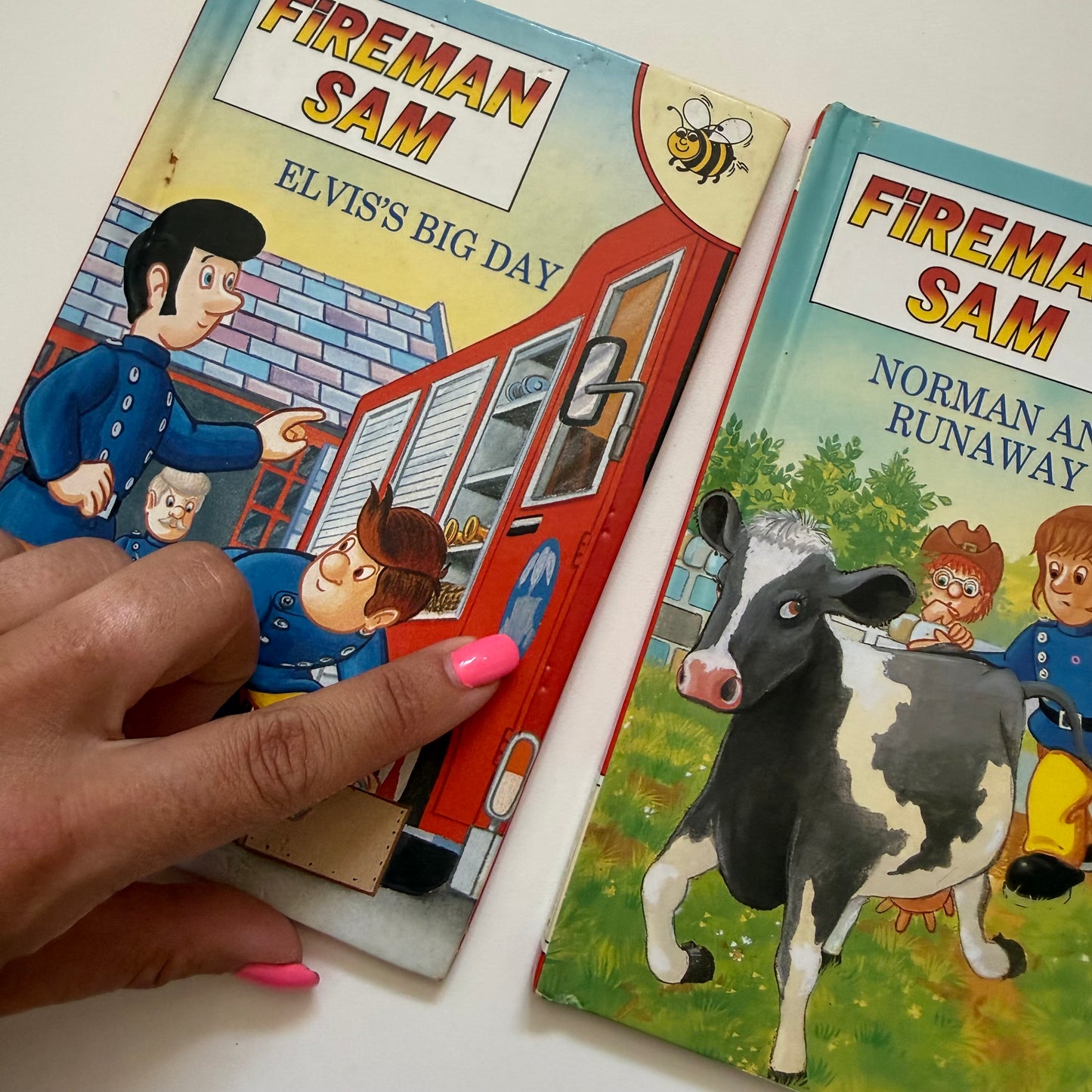 Vintage 1992 fireman Sam set of two books