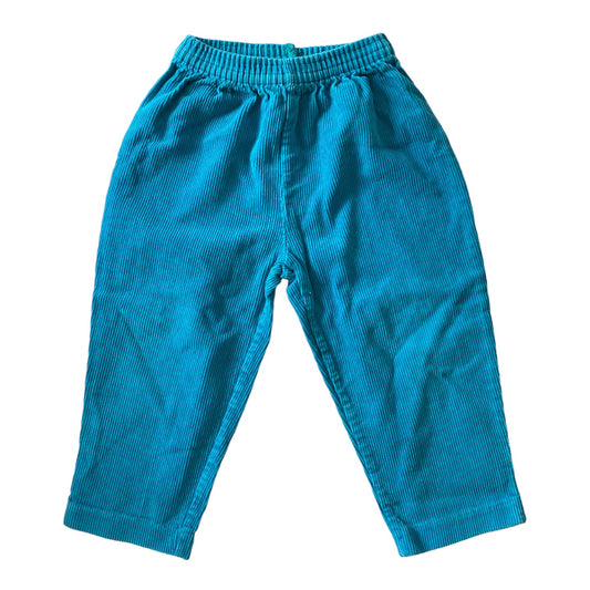 Vintage ‘ABC club’ teal blue corduroy trousers 6-12 months