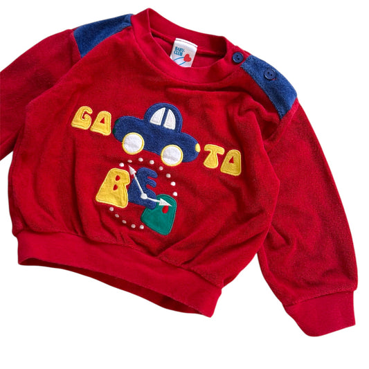 Vintage baby club terry colourblock jumper. Size 3-6 months