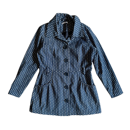 Vintage George spotty parka navy blue coat. Size UK10