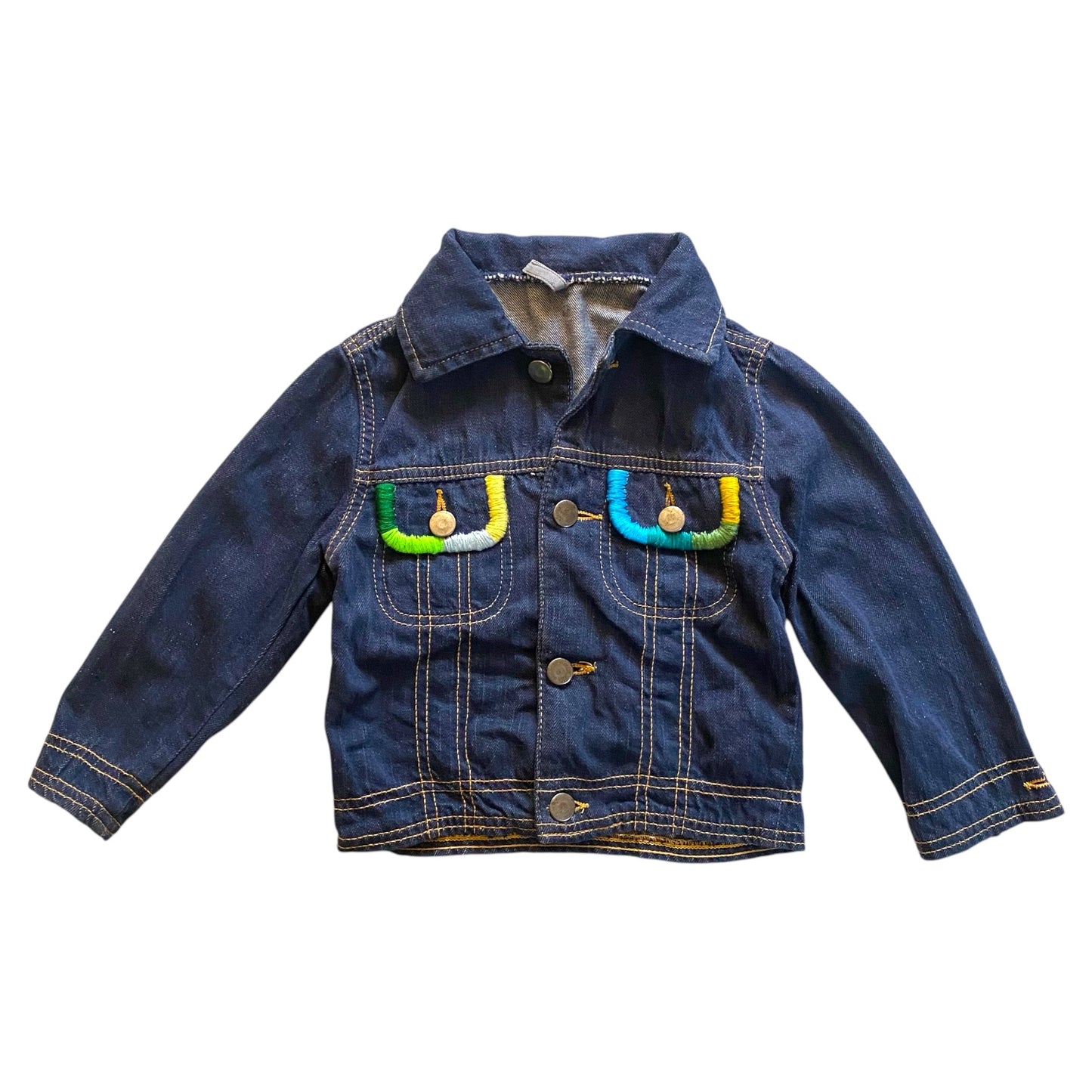 Vintage embroidered denim jacket. Size approx 2-3 years