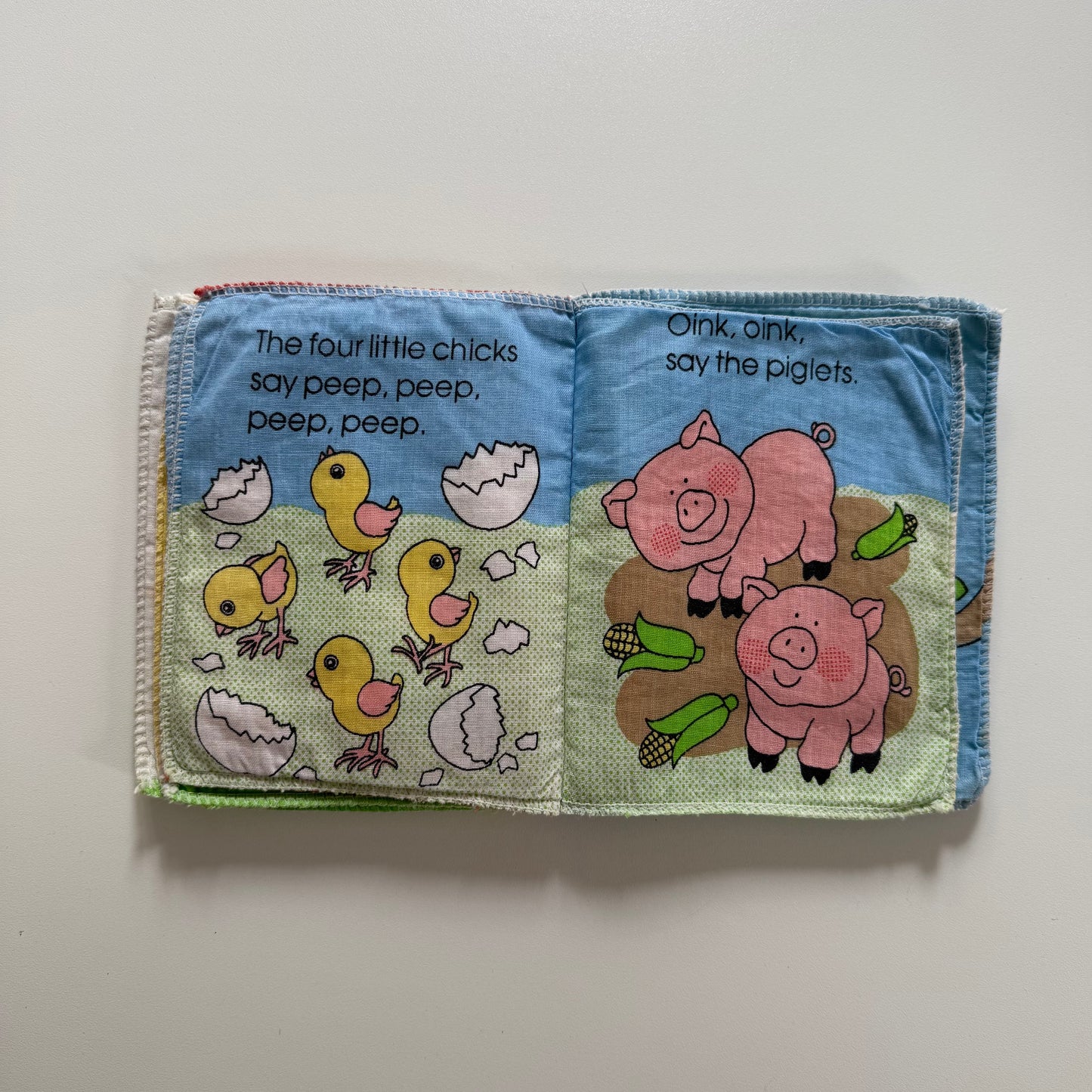 Vintage 1986 random house soft toy toddler book. One page has pen mark