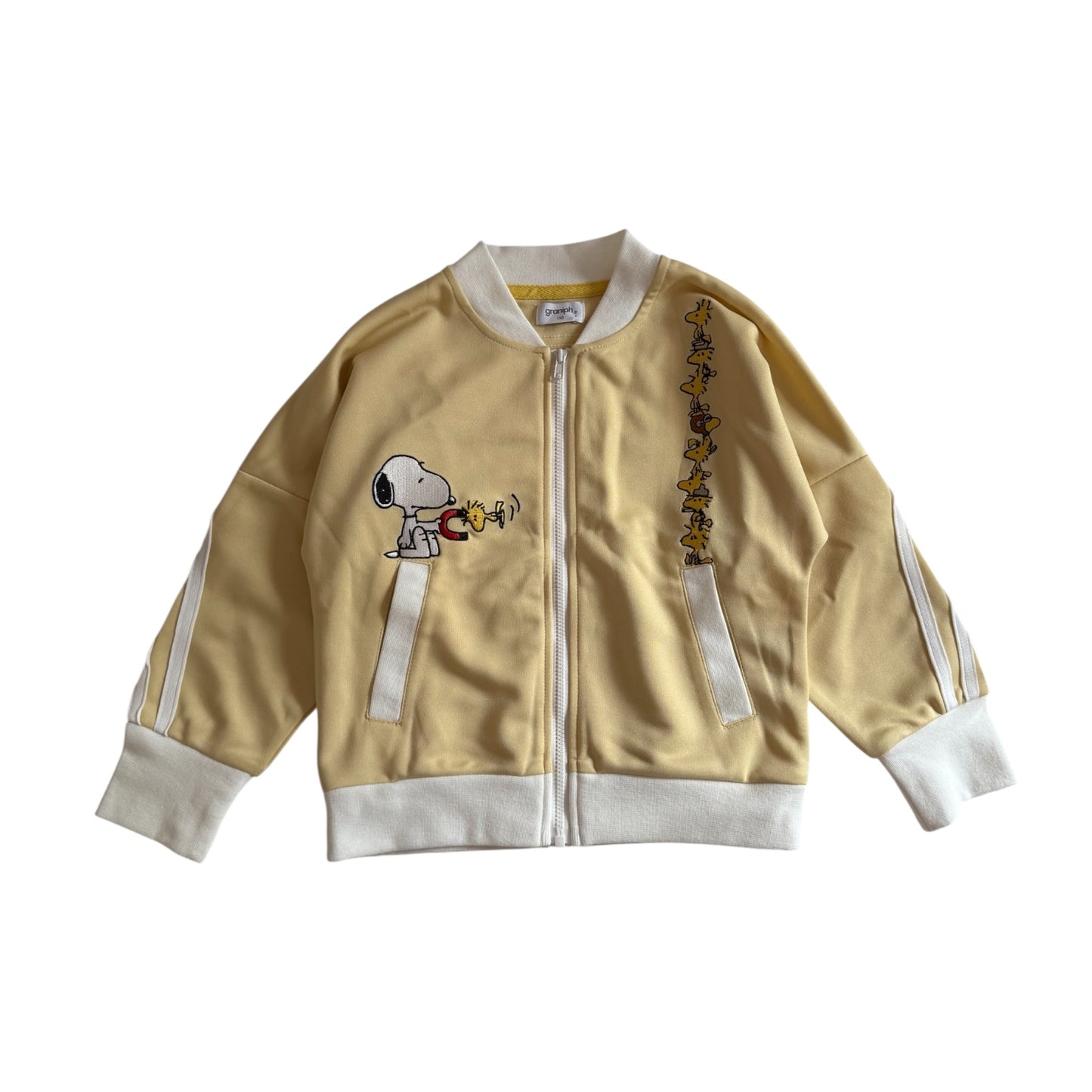 Vintage pale yellow snoopy track jacket. Size 4-5 years