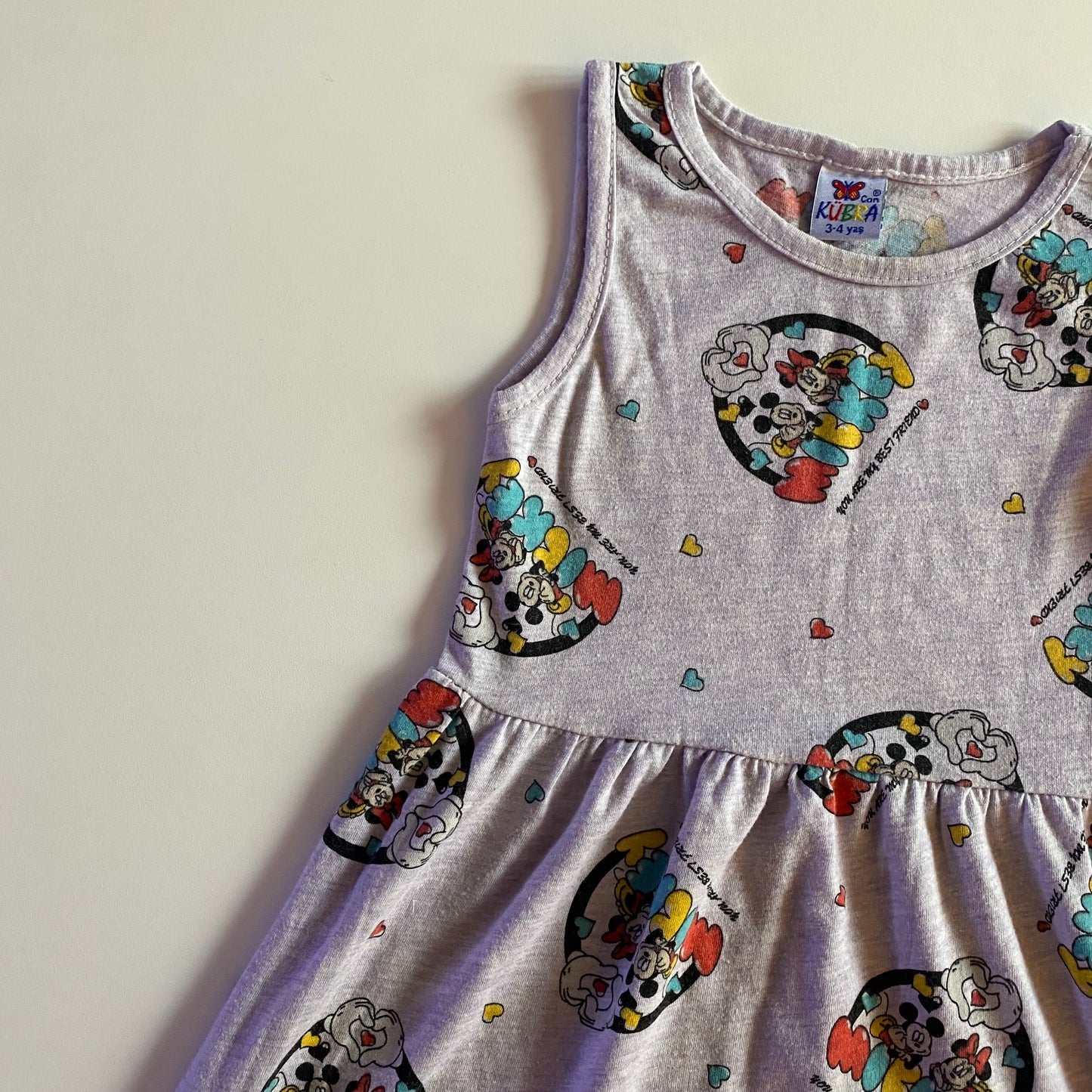 Vintage Mickey Mouse ‘you are my best friend’ grey dress. Size 3-4 years