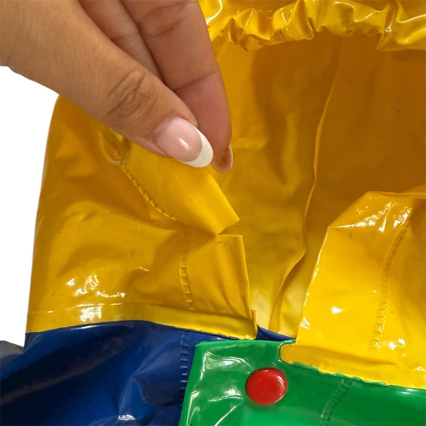 Vintage colourblock waterproof pvc jacket. Size 2 years