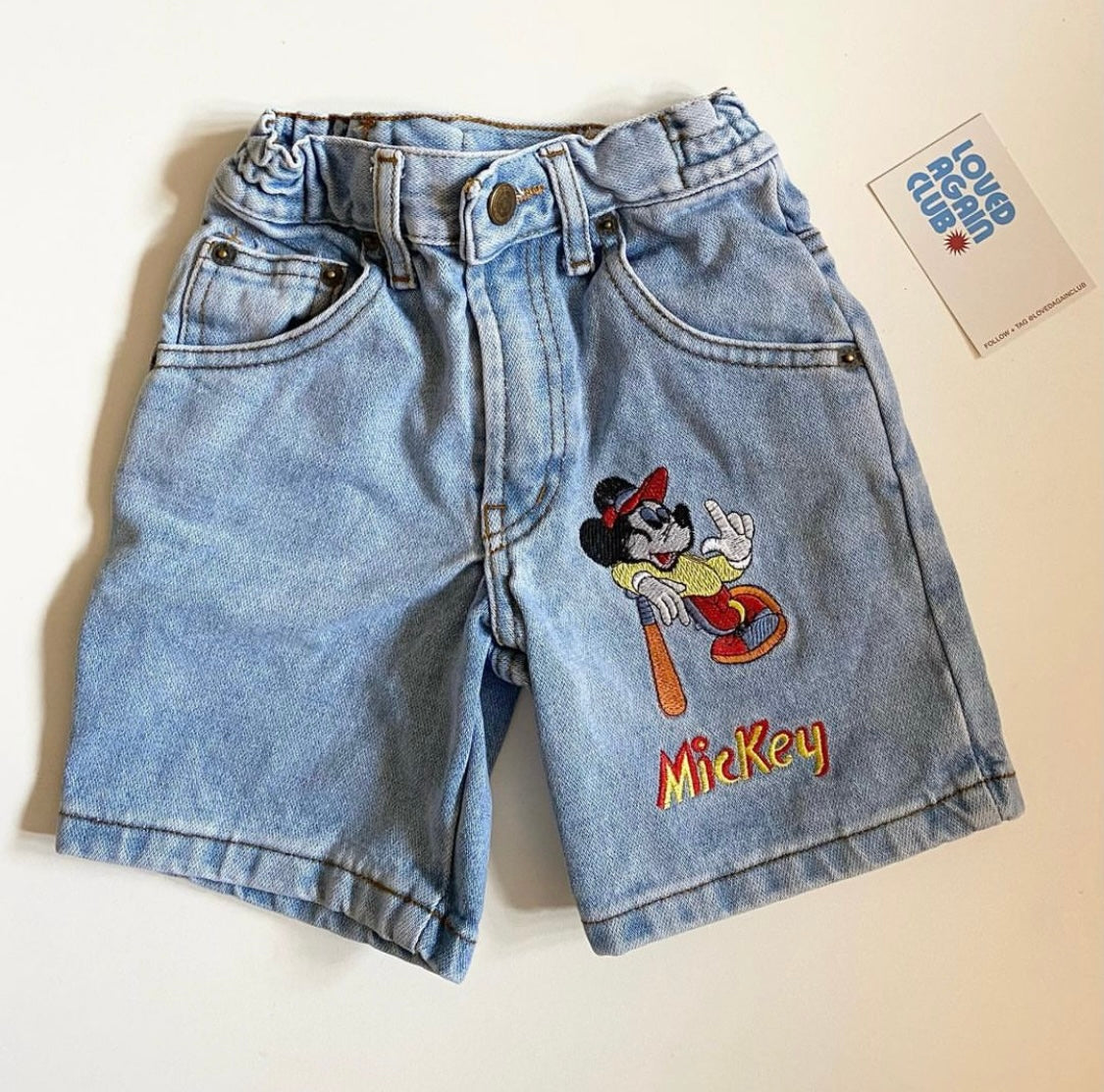 Incredible rare denim vintage high waisted Mickey shorts ✨ 2-3 years