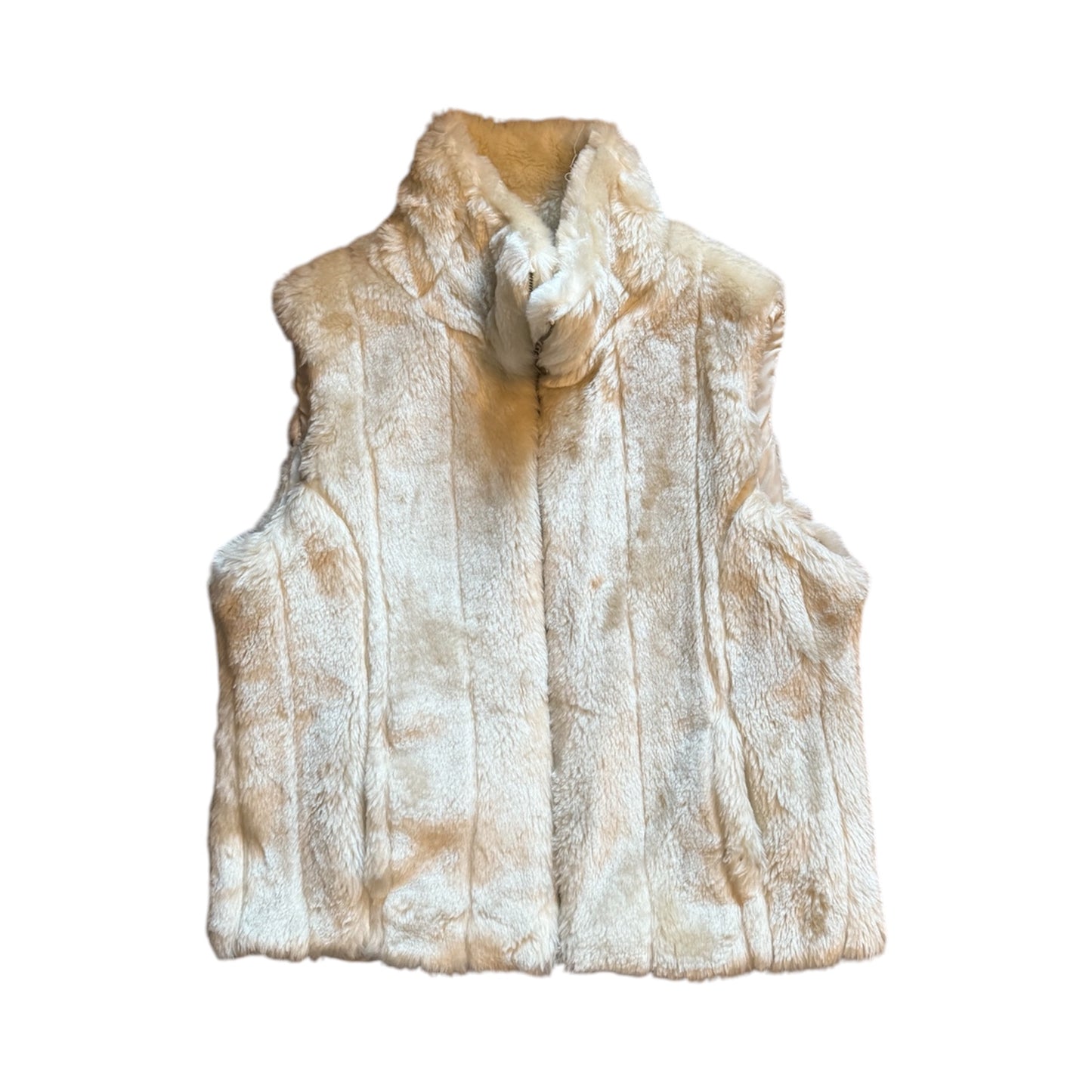 Vintage new look faux fur cream gilet jacket. Size 12-14