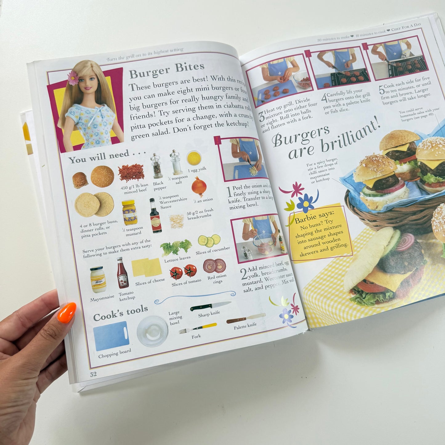 Vintage 2001 Barbie cook book