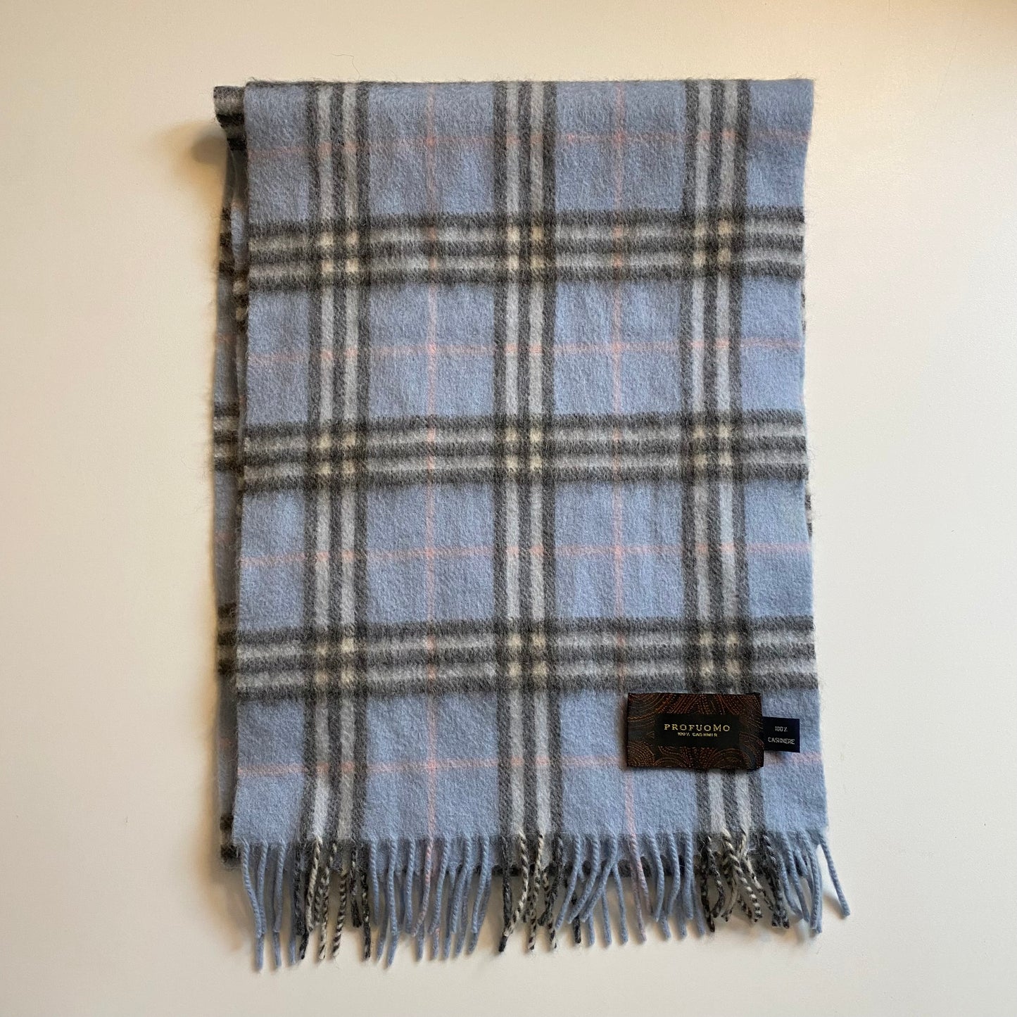 Novacheck cashmere scarf in baby blue