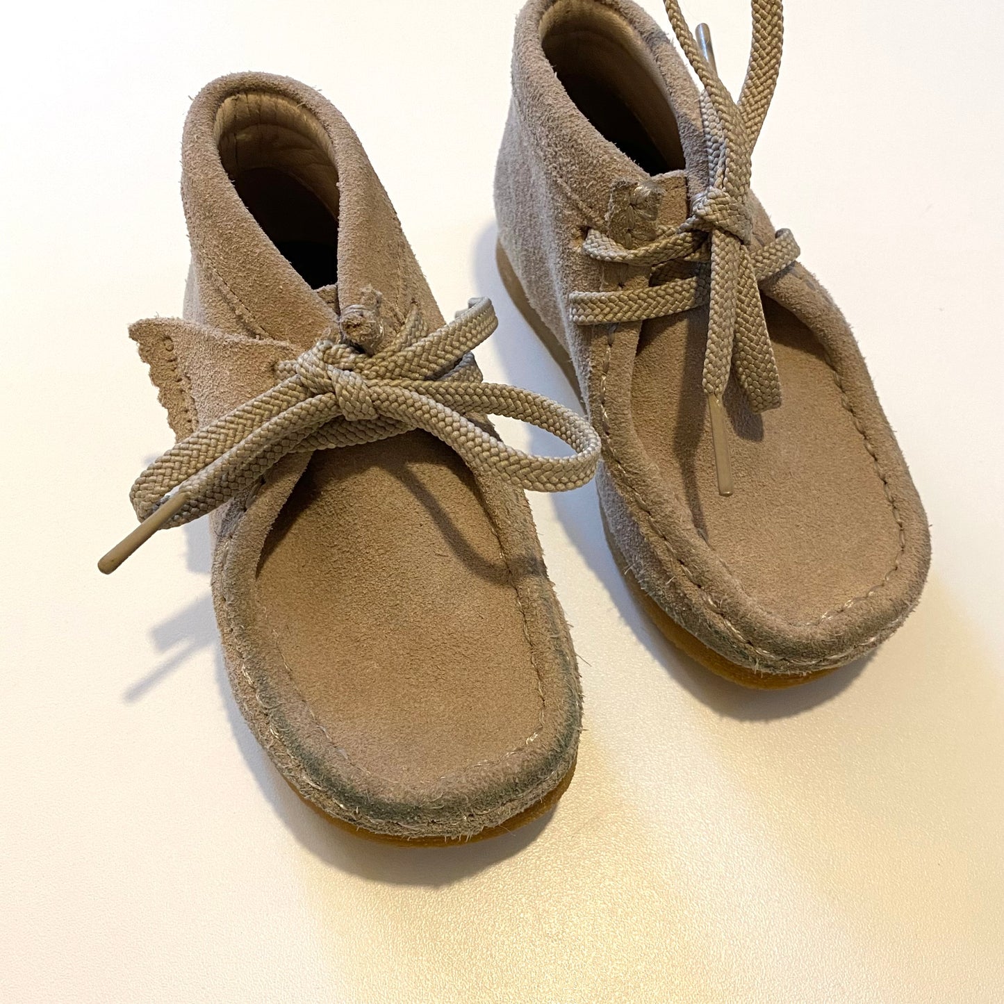 Clarks beige suede wallabees. Size 5.5 UK