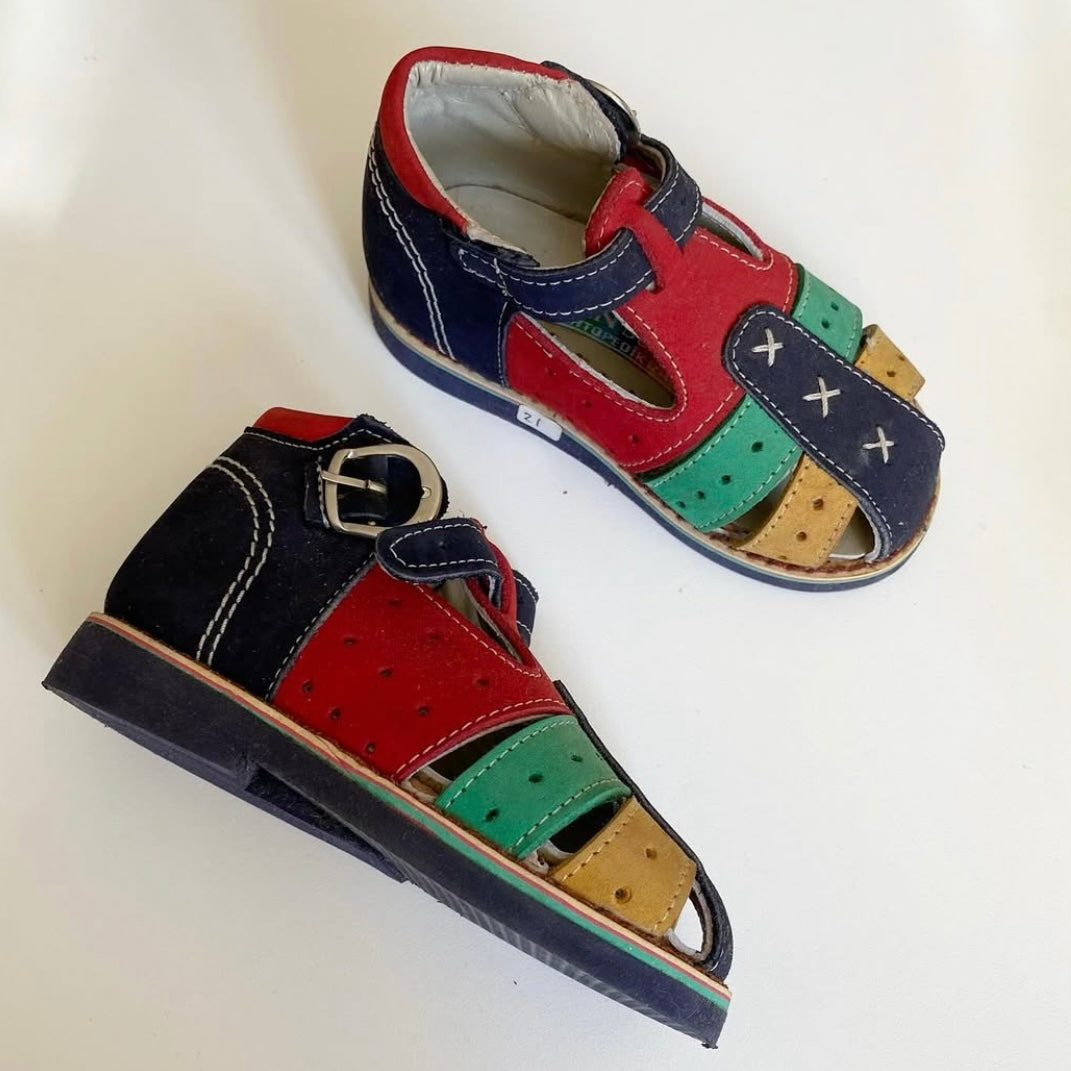 Vintage coskun club colourblock sandals size 21