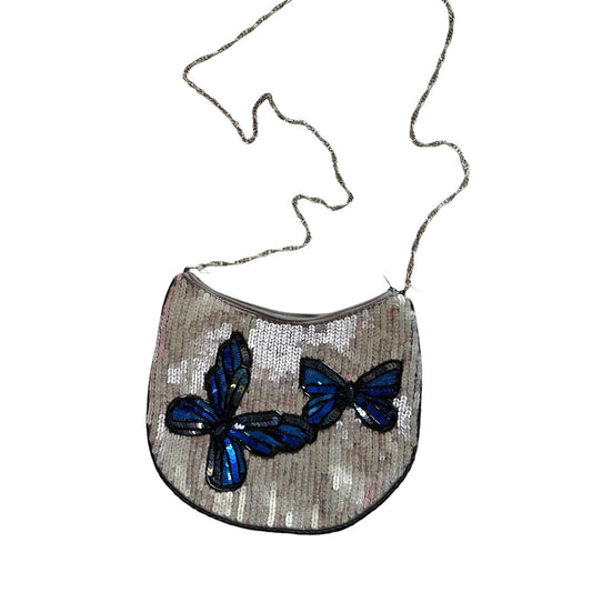 Vintage Y2K sequin butterfly cross body bag