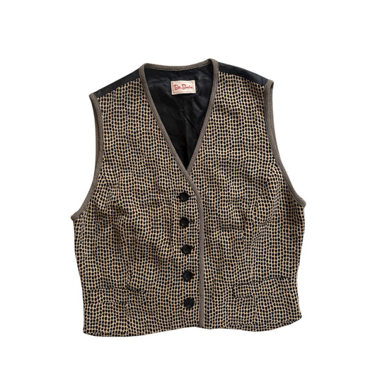Vintage early 90s ‘Betty Barclay’ waistcoat in brown & black. Size 8-10