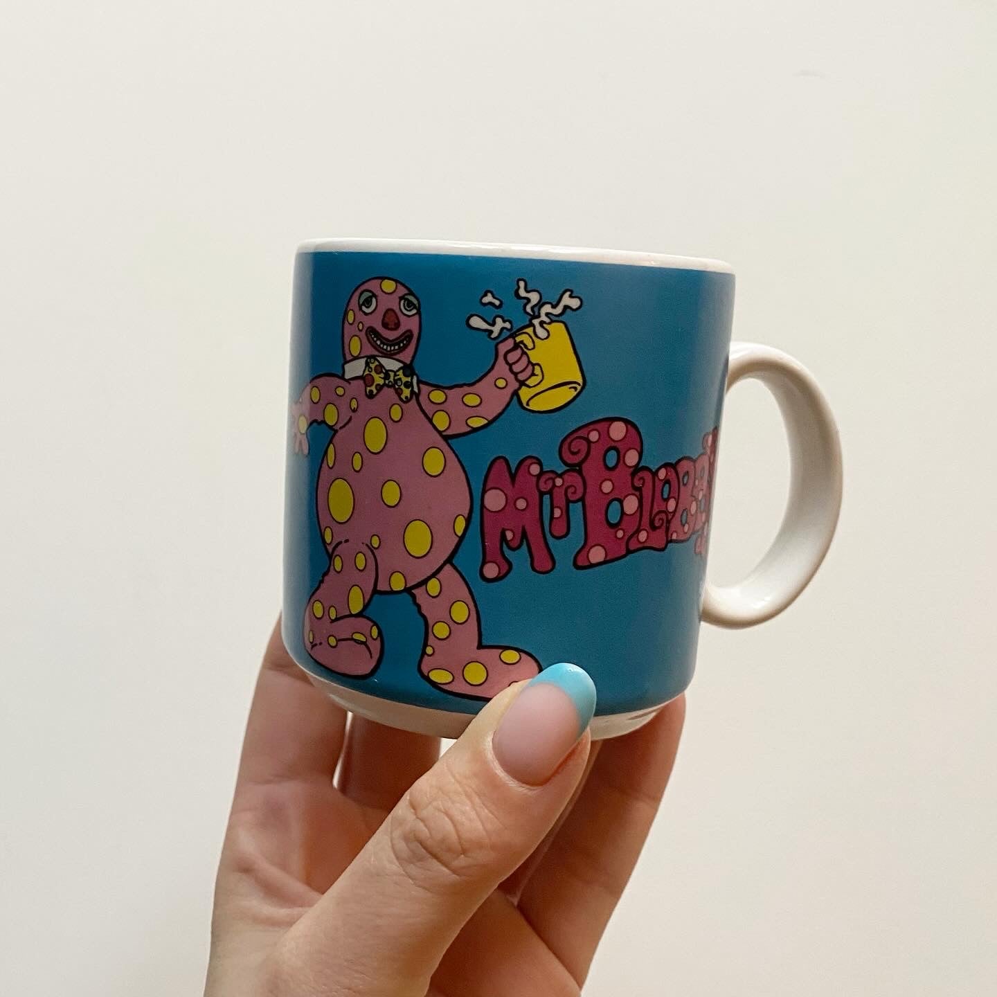 Vintage 1992 ceramic mr blobby mug