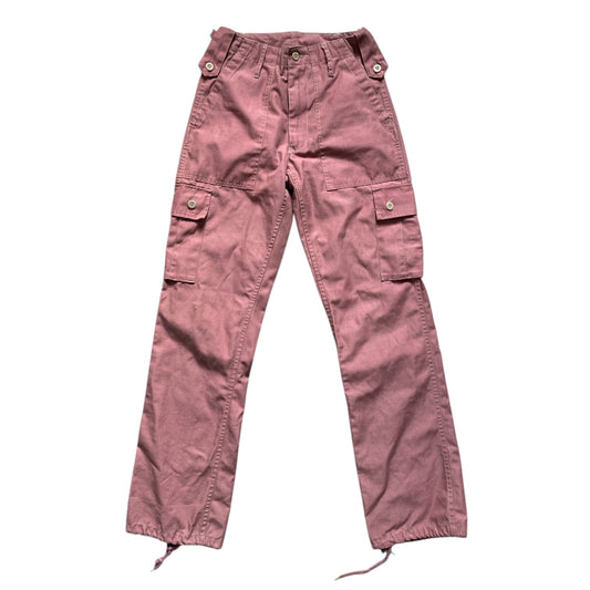 Dusty pink cargo straight leg trousers. Waist 28 inch