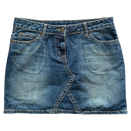 Vintage Y2K dorothy perkins dark denim mini skirt. Size 8