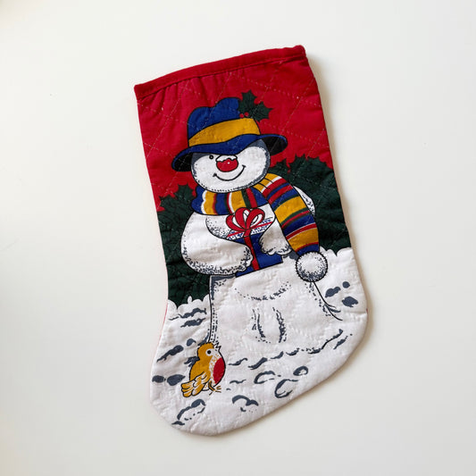 Vintage snowman small stocking