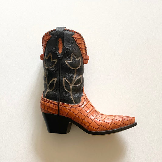 Vintage miniature ceramic decorative western cowboy boot