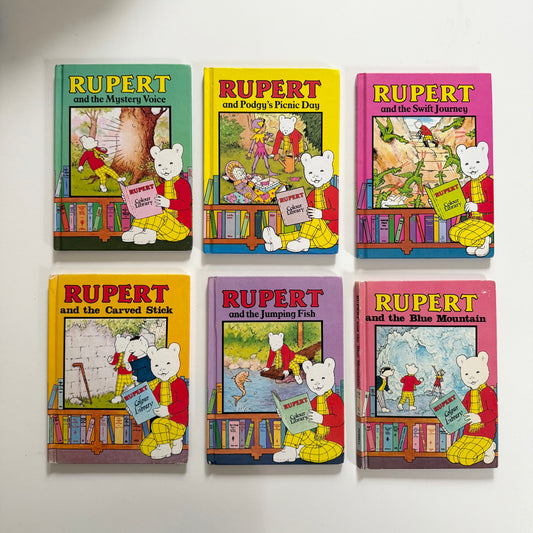 Vintage 1976 set of 6 Rupert books