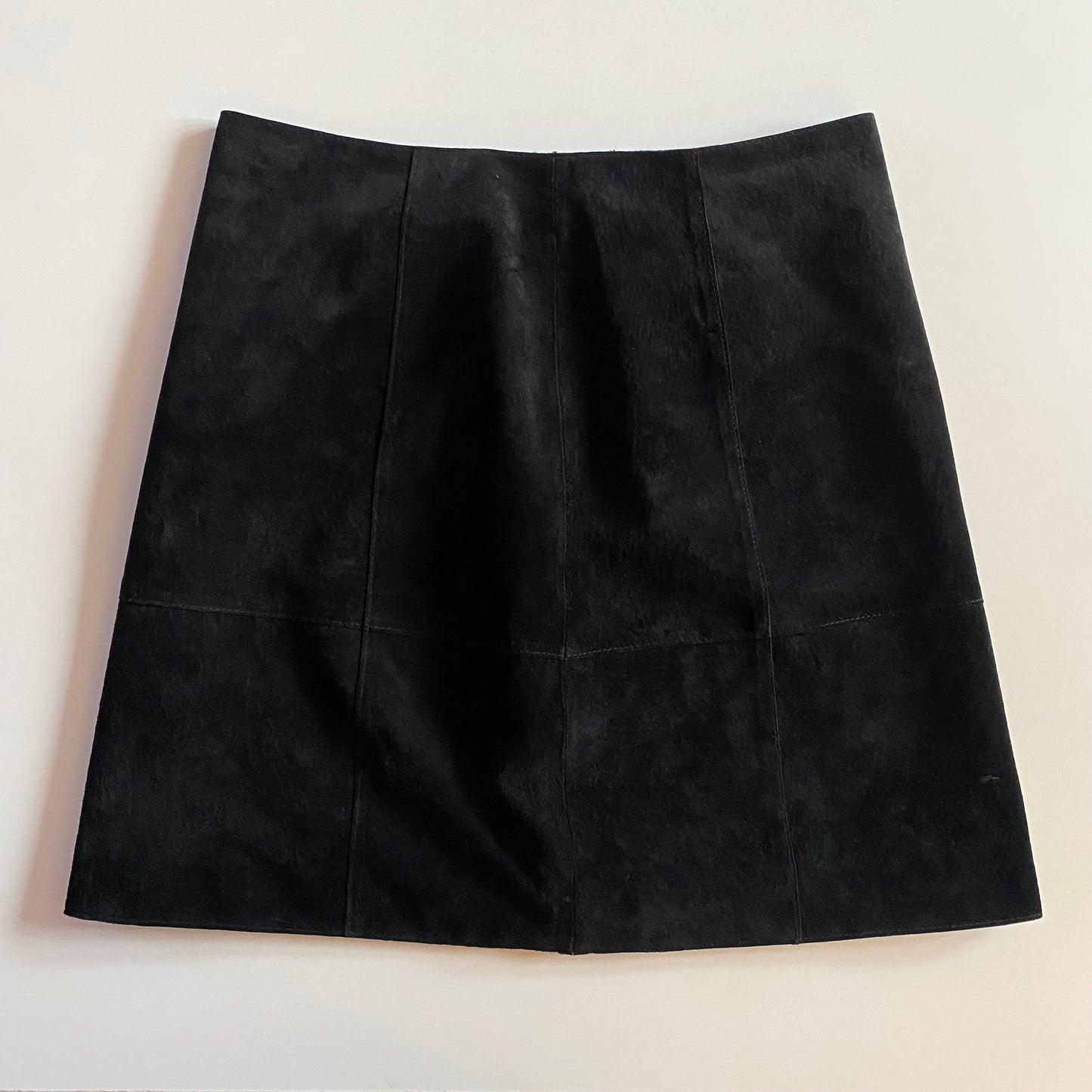 Vintage black suede mini skirt. Size 10.