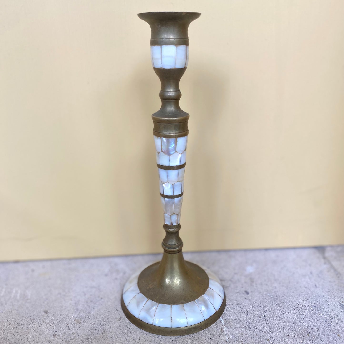 Vintage Pearlised mosiac candle holder