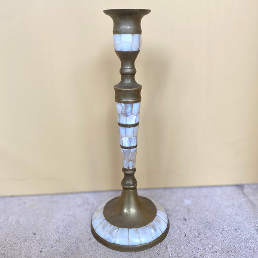 Vintage Pearlised mosiac candle holder