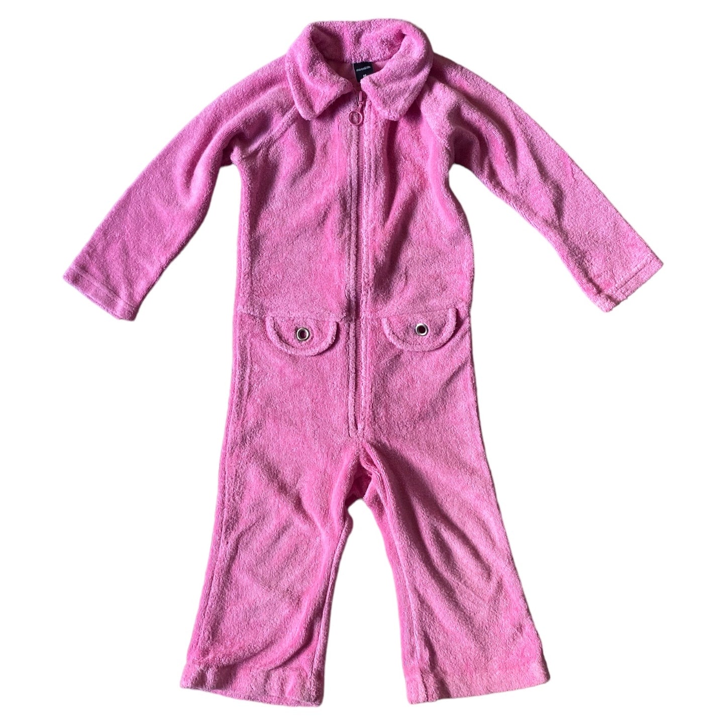 Bubble gum pink moodkids Terry boiler suit 18m-2 years